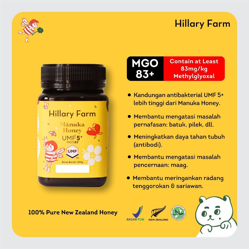 

Hillary Farm Manuka Honey UMF 5+ Madu Manuka 500gr