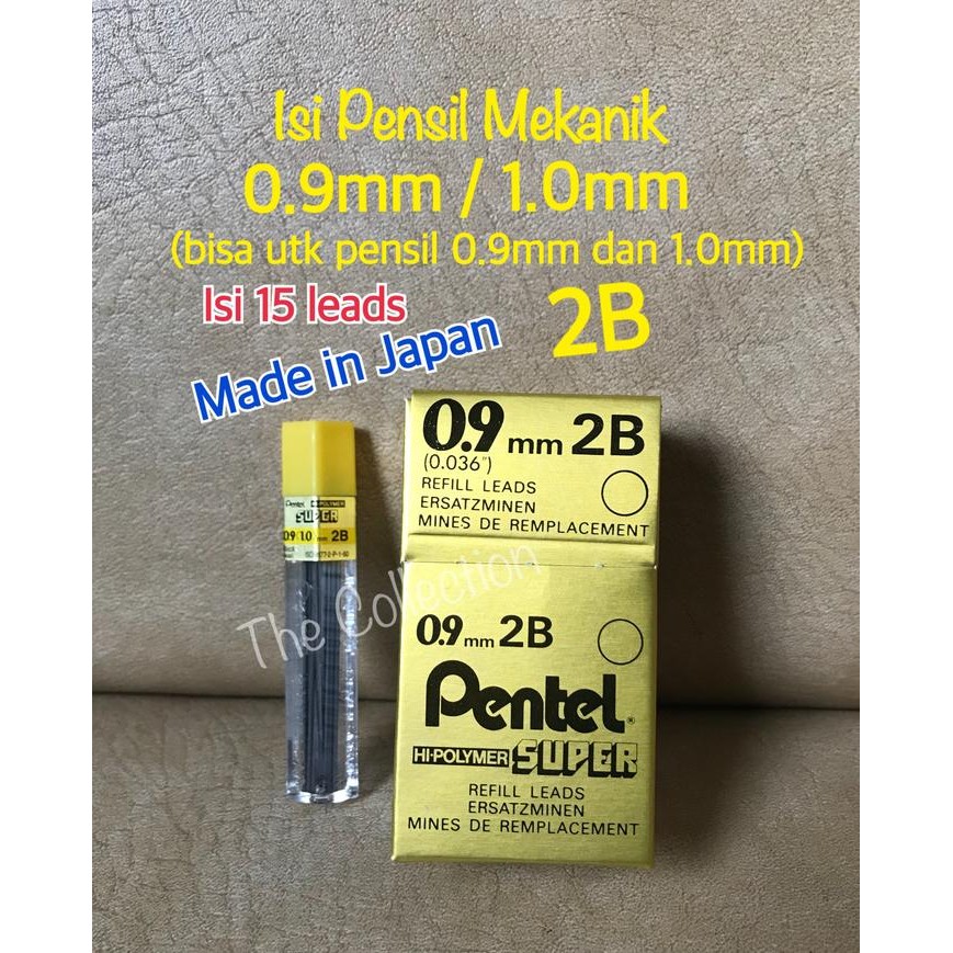 

Ready JT ATK0619PT isi 15 leads 1.0mm 0.9mm 2B isi pensil mekanik Pentel 50-2B9