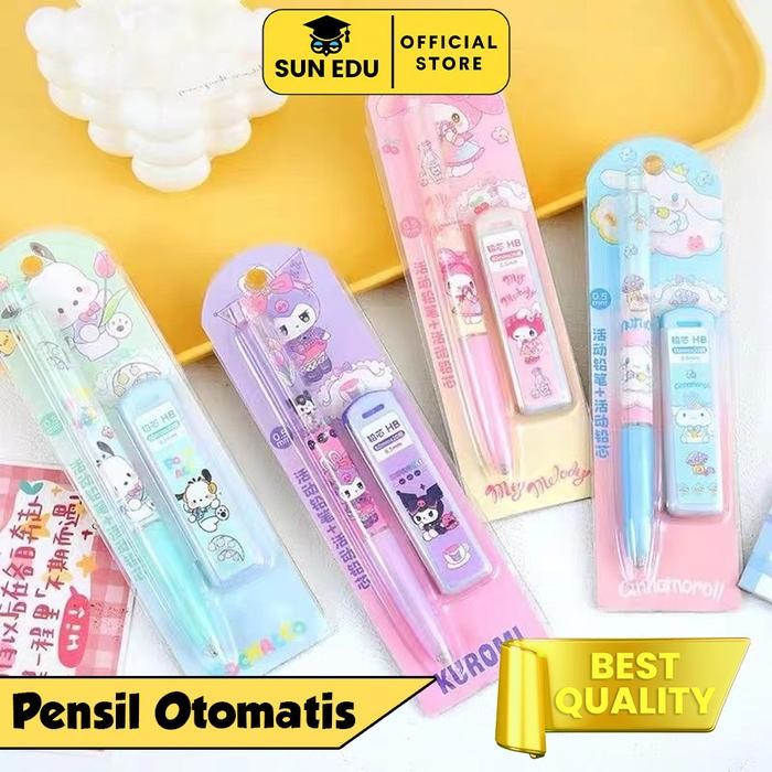

Ready JT FREE ISI PENSIL Pensil mekanik 0.5 sanrio/ Mechanical pencil cute Stationery Plastik Logam