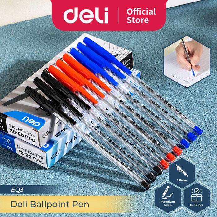 

Ready JT Deli Ballpoint Pen / Pulpen Bolpoin 1.0 mm Isi 12 pcs EQ3-12PCS