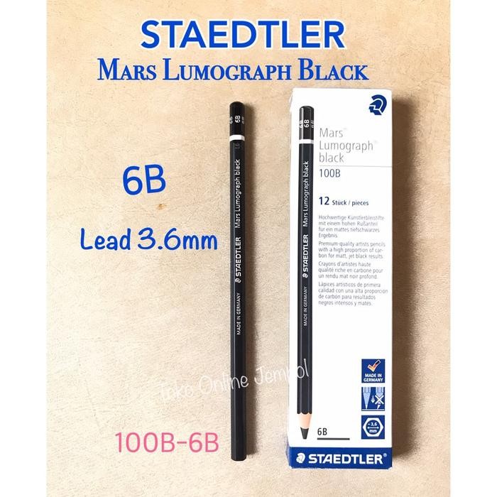 

Ready JT ATK0702ST BLACK 6B Mars Lumograph 100B-6B 184967 Pensil Staedtler