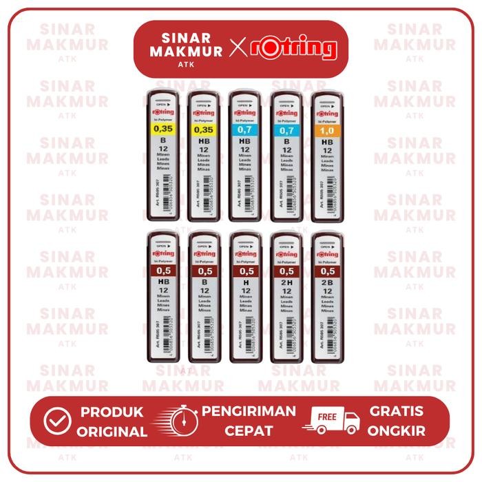 

Ready JT Isi Pensil Mekanik/ Pencil Leads 0.35/0.5/0.7/1.0 Rotring Tikky (Tube)