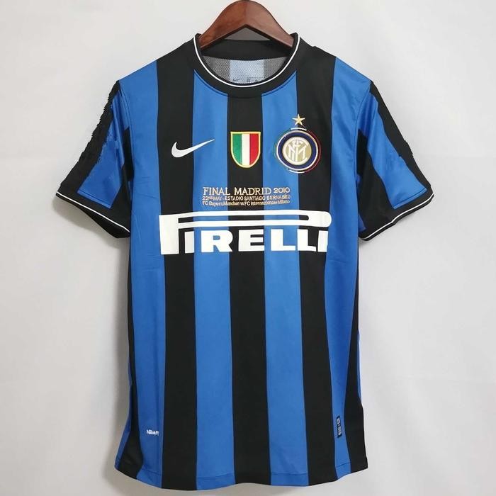 Jersey Baju Bola Retro Inter Home 2009/2010 Final Madrid Grade Ori Produk Unggulan
