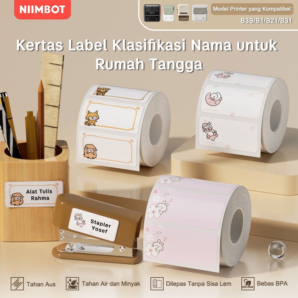 

LINDU NIIMBOT B21/B1/B3S Stiker Label Kartun, Stiker Nama Siswa, Label Klasifikasi dan Penyimpanan