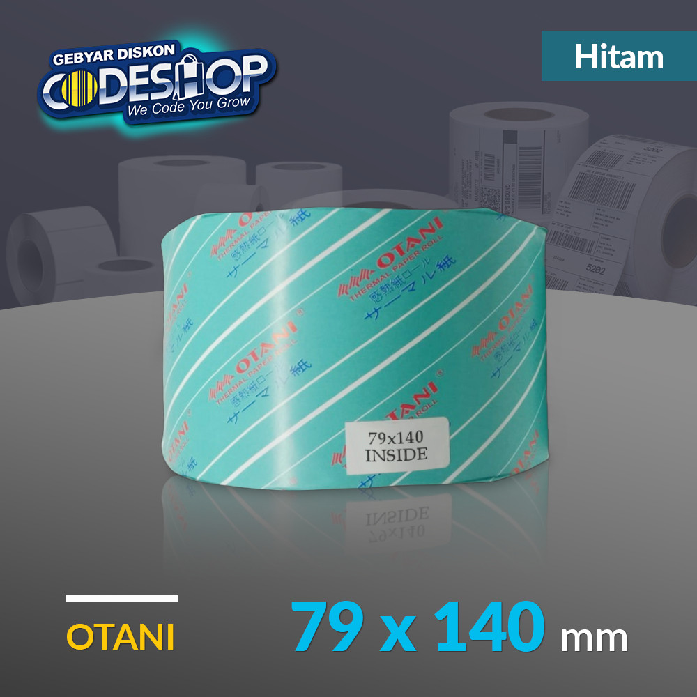 

LINDU OTANI Kertas Thermal 79 x 140 mm Hitam Struk Printer Kasir 80mm