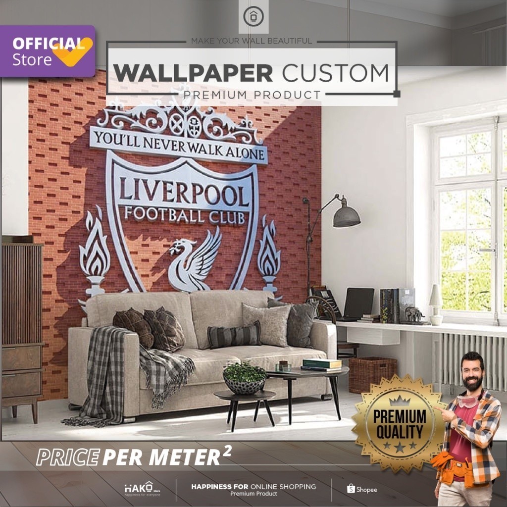 Wallpaper Custom Ruang Tamu Gambar Sepak Bola dan Pemain Bola 1.1 Sport Wall Sticker Wall Banner