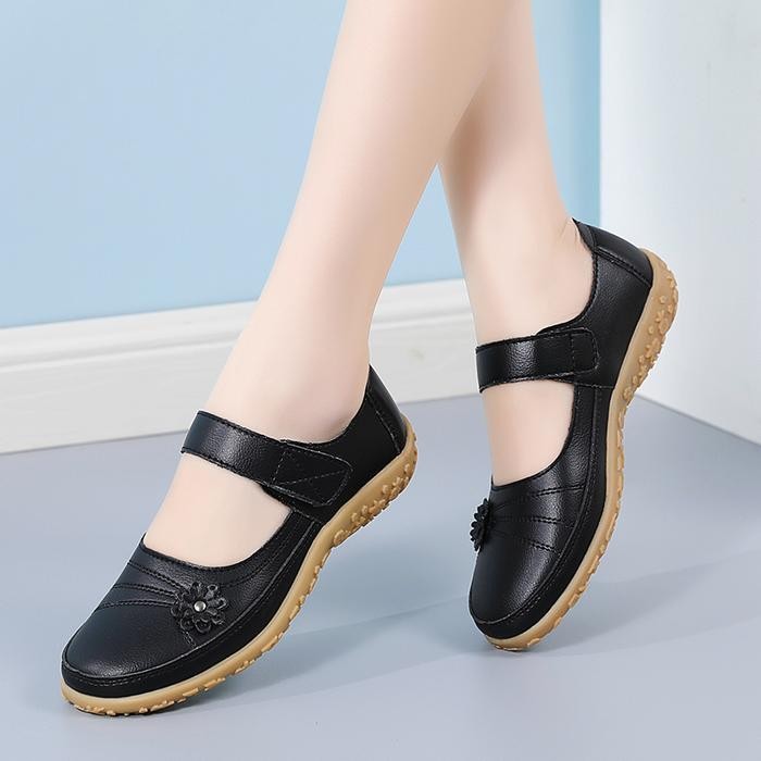 BEST SELLER FOKU Sepatu Flat Wanita Sepatu Kulit Wanita Casual Sepatu Wanita
