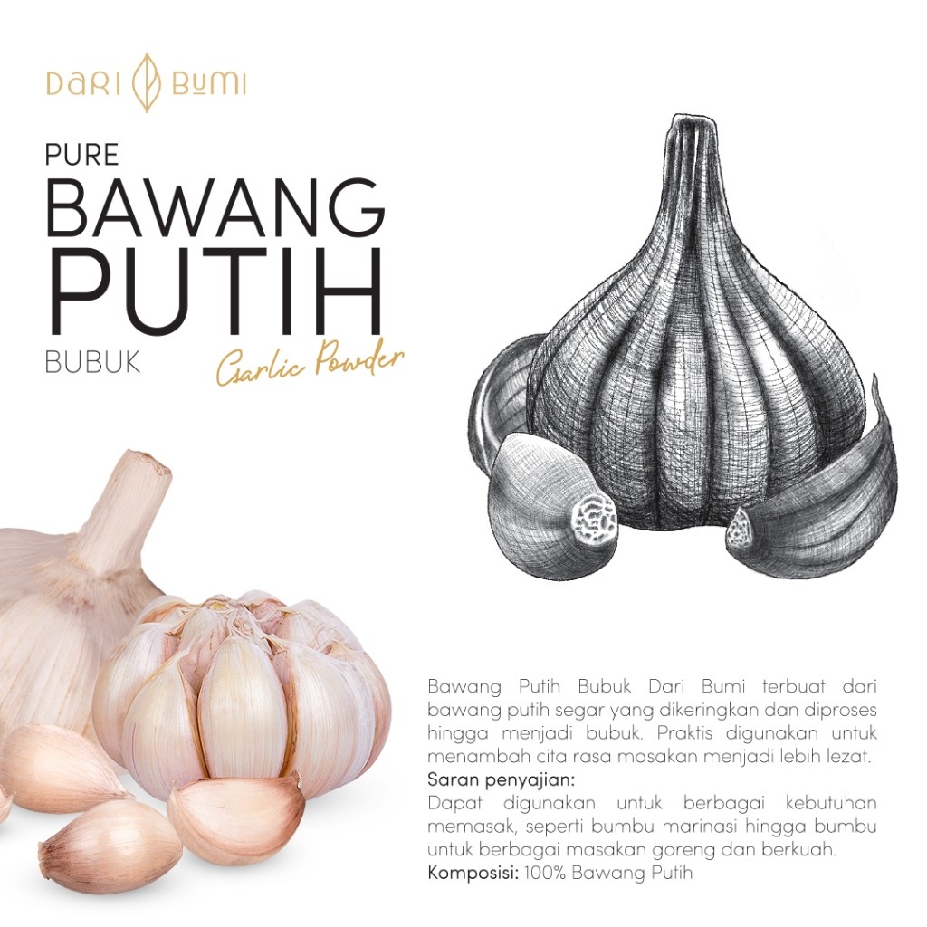

Dari Bumi Bawang Putih Bubuk 50 Gr Premium Garlic Powder
