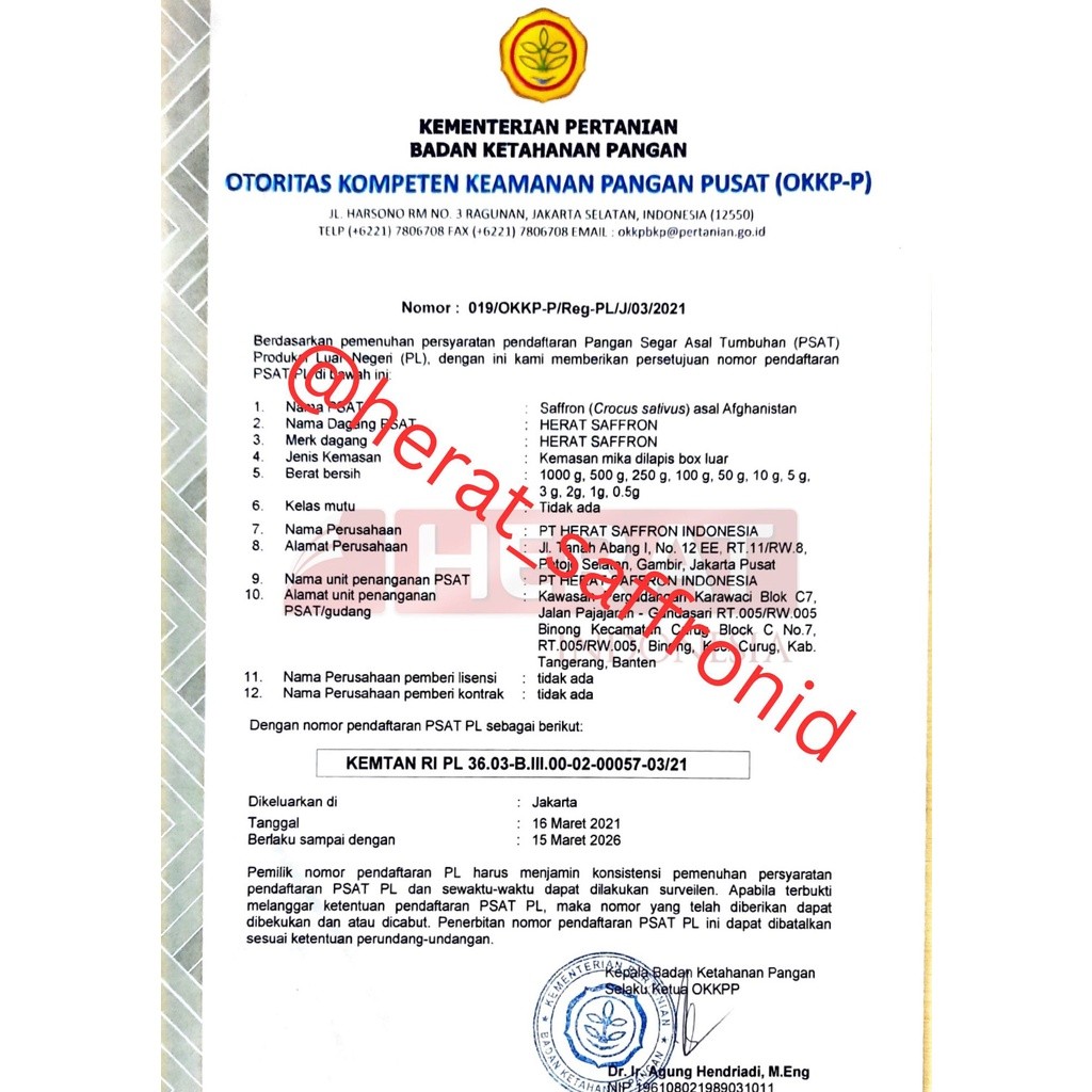 

Herat Saffron Afghanistan - Extra Super Negin [0,5 gram] - Safron Premium Halal 100% Original