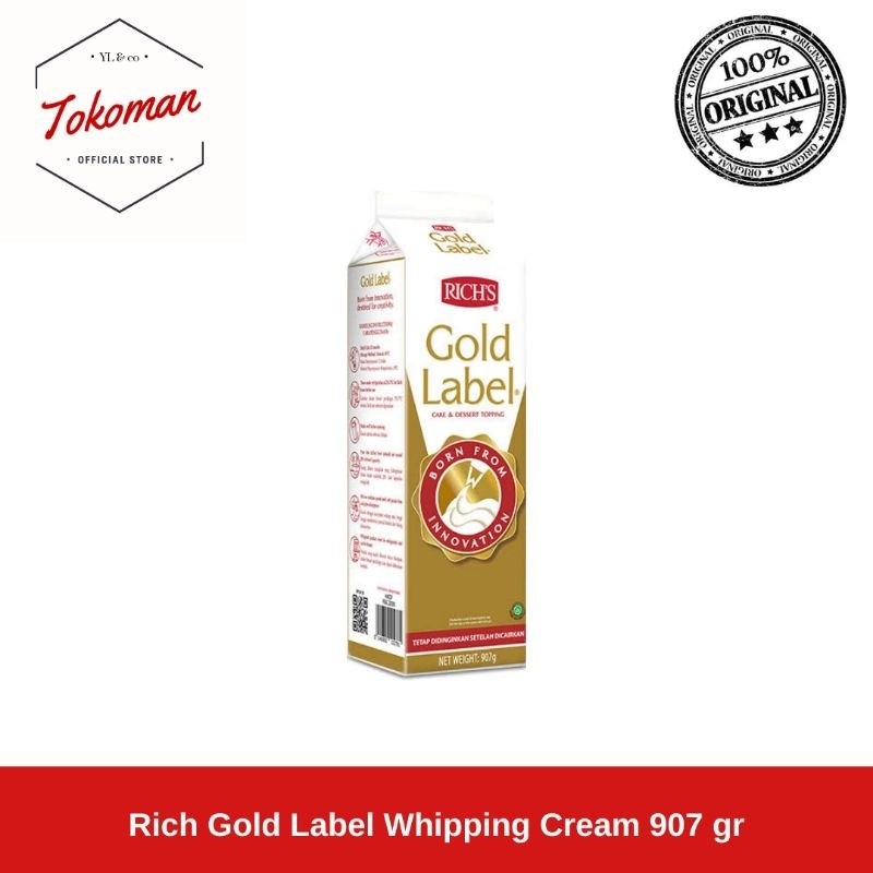 

Rich Gold Label Whipping Cream 907 gr / Rich's