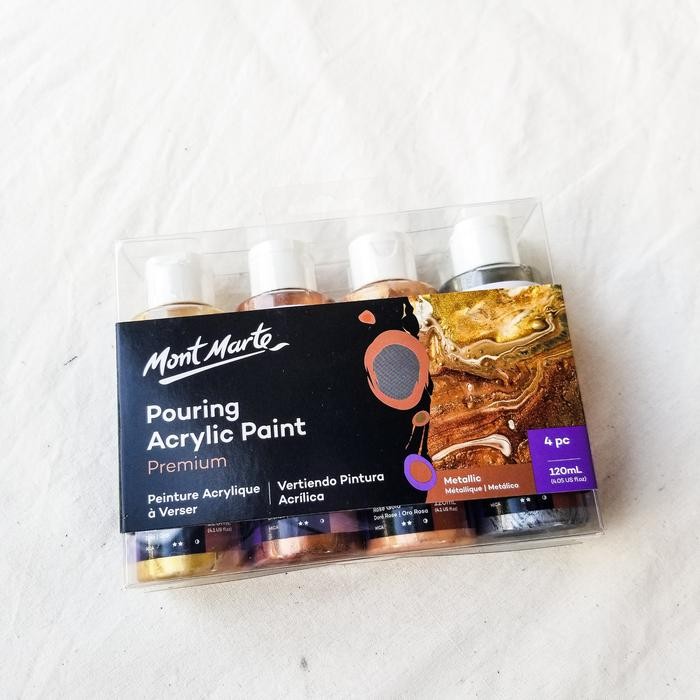 

Mont Marte Pouring Acrylic Paint Set 4 Pcs 120Ml #Gratisongkir