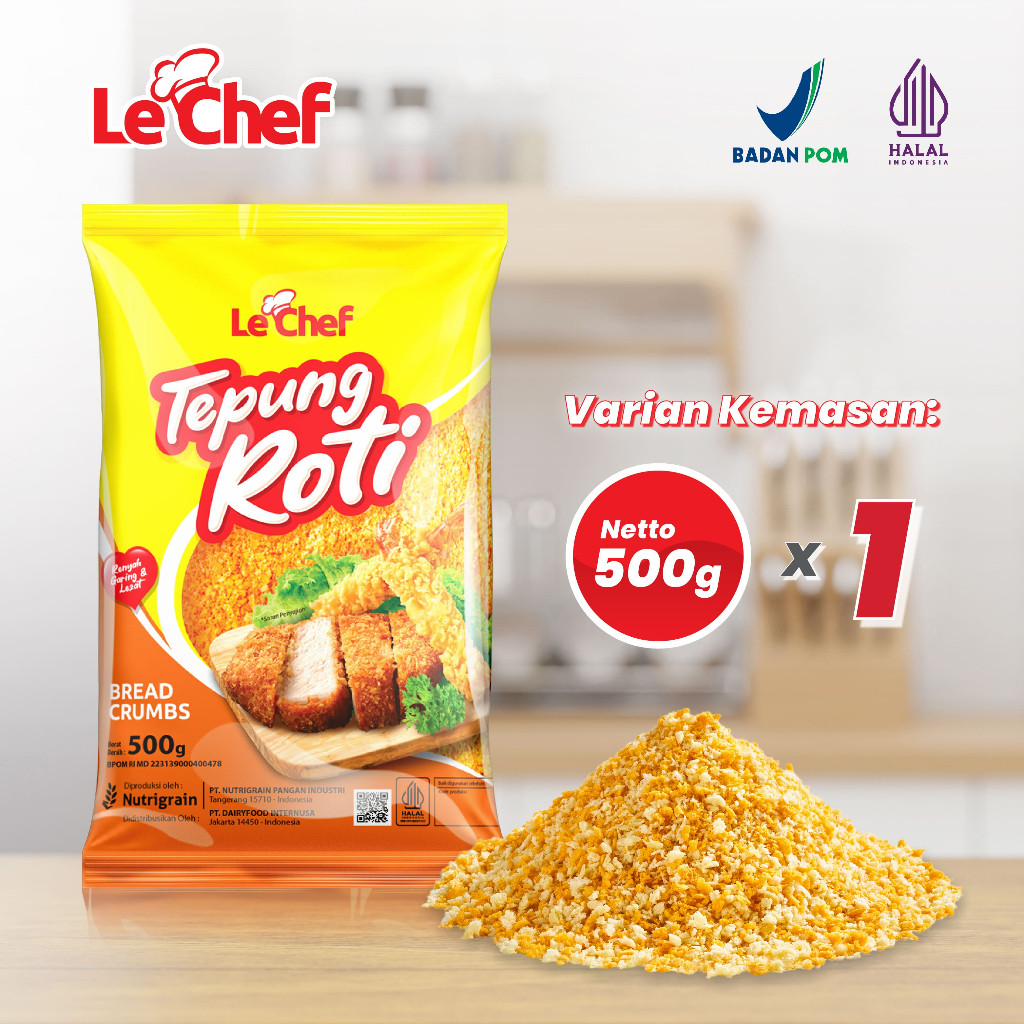 

LE CHEF - Tepung Roti Renyahnya Andalan, Harumnya Menggoda! 500gr