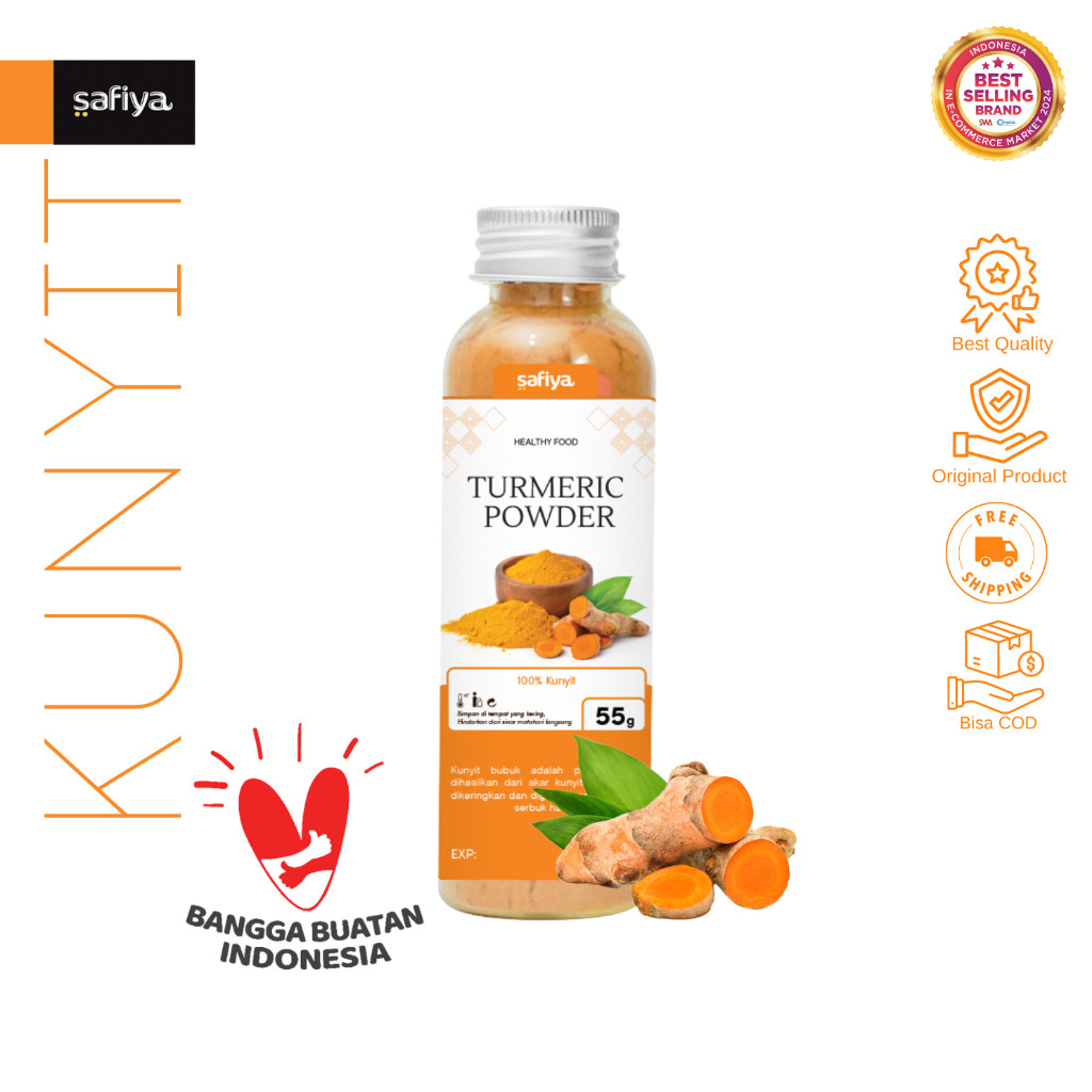 

Safiya Kunyit Bubuk 55 Gram Rempah Bumbu Dapur