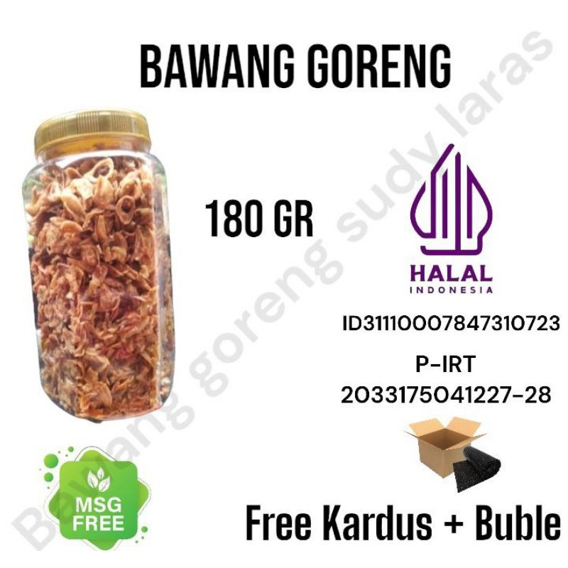 

Bawang Goreng Brebes/Sumenep/premium/super 180gr toples