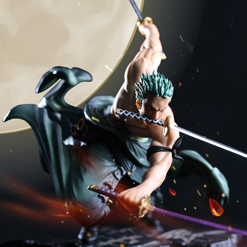 10Cm Anime One Piece Figure Roronoa Zoro Three-Blade Sa-Maximum Action Figure Statue Pvc Collection