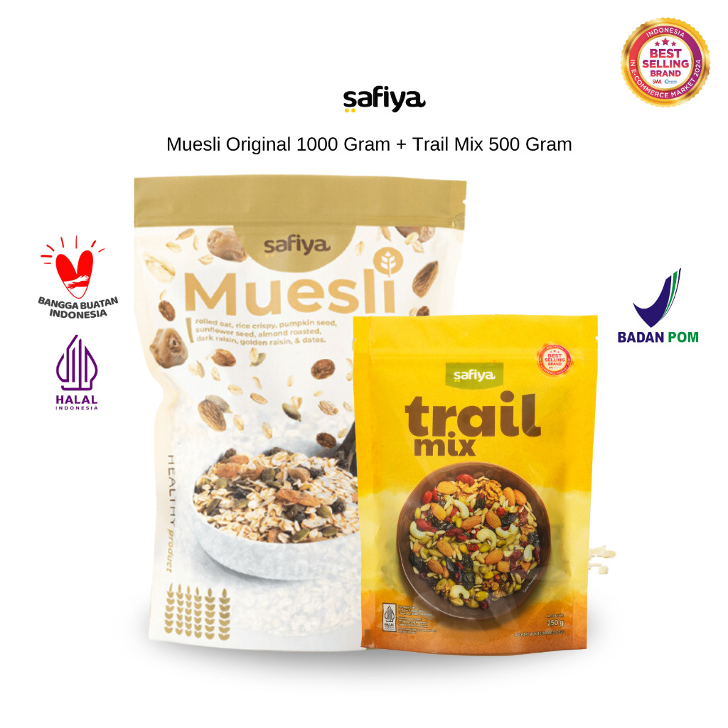 

Safiya Paket 2in1 Trail Mix 500 gr + Muesli Original Premium