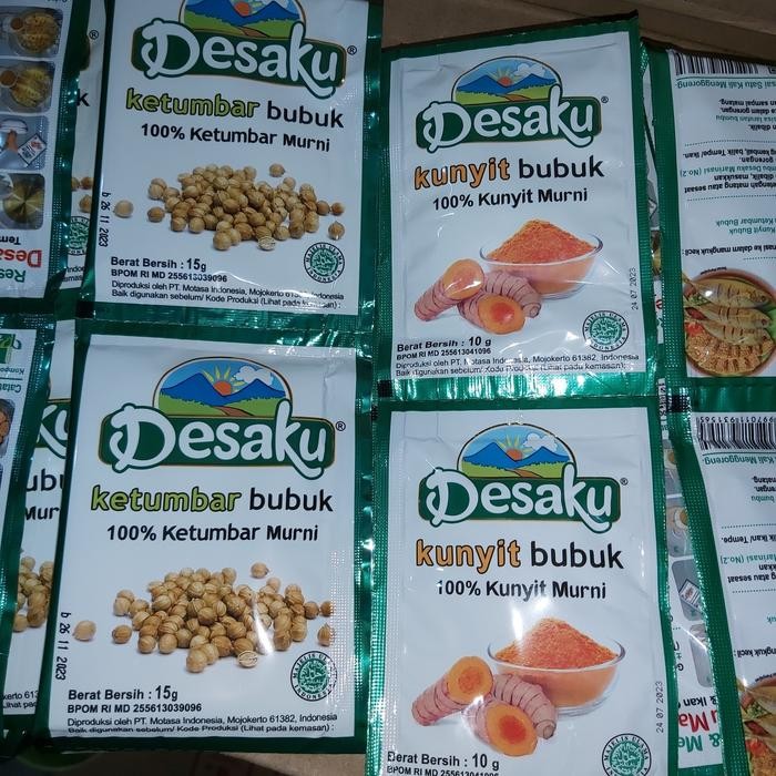 

Terlaris Desaku Ketumbar & Kunyit Bubuk (1Renceng = 12Sachet)