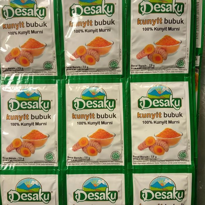 

Terlaris Desaku Kunyit Bubuk 7,5G 1Renceng Isi 12