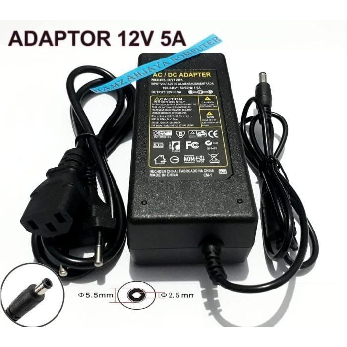 Ready JT Adaptor 12v 5a 12volt 5amper untuk pompa dc ampli charger cctv lampu