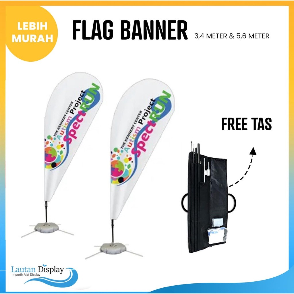 Fresh Finds Flag Banner, Flying Banner, Flag Bendera, Standing Umbul Umbul, Penyangga Banner, Tiang