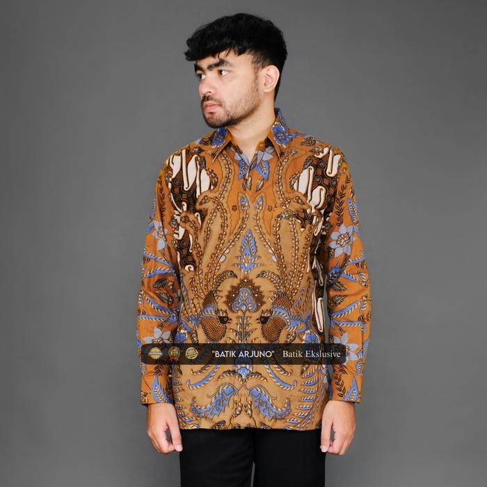 

Terlaris Ningrat Murstad Kemeja Batik Pria Lengan Pendek Panjang Batik Modern Kuning Kunyit