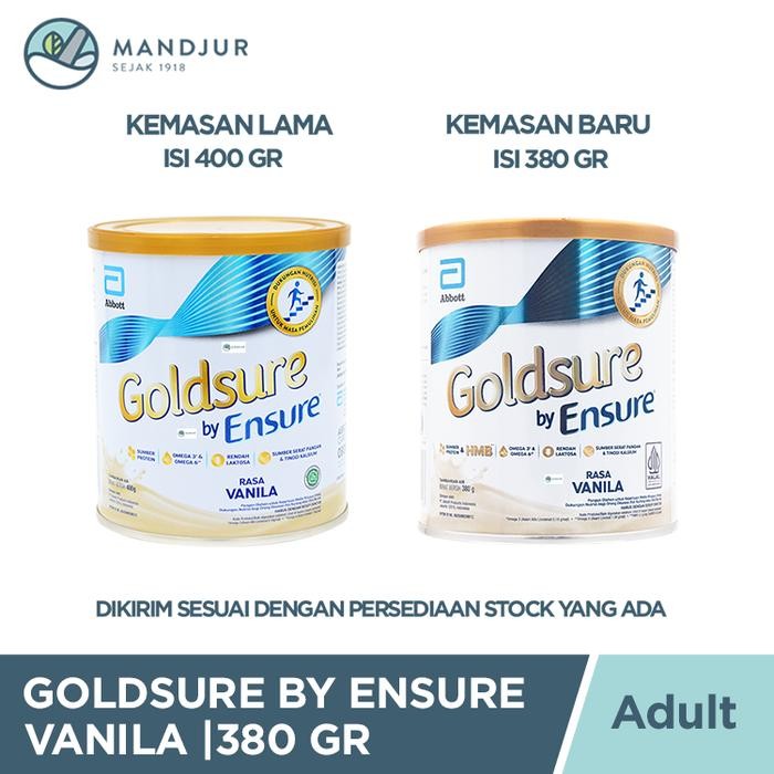 

Goldsure By Ensure Vanila 380 Gram - Susu Bubuk Tambahan Nutrisi