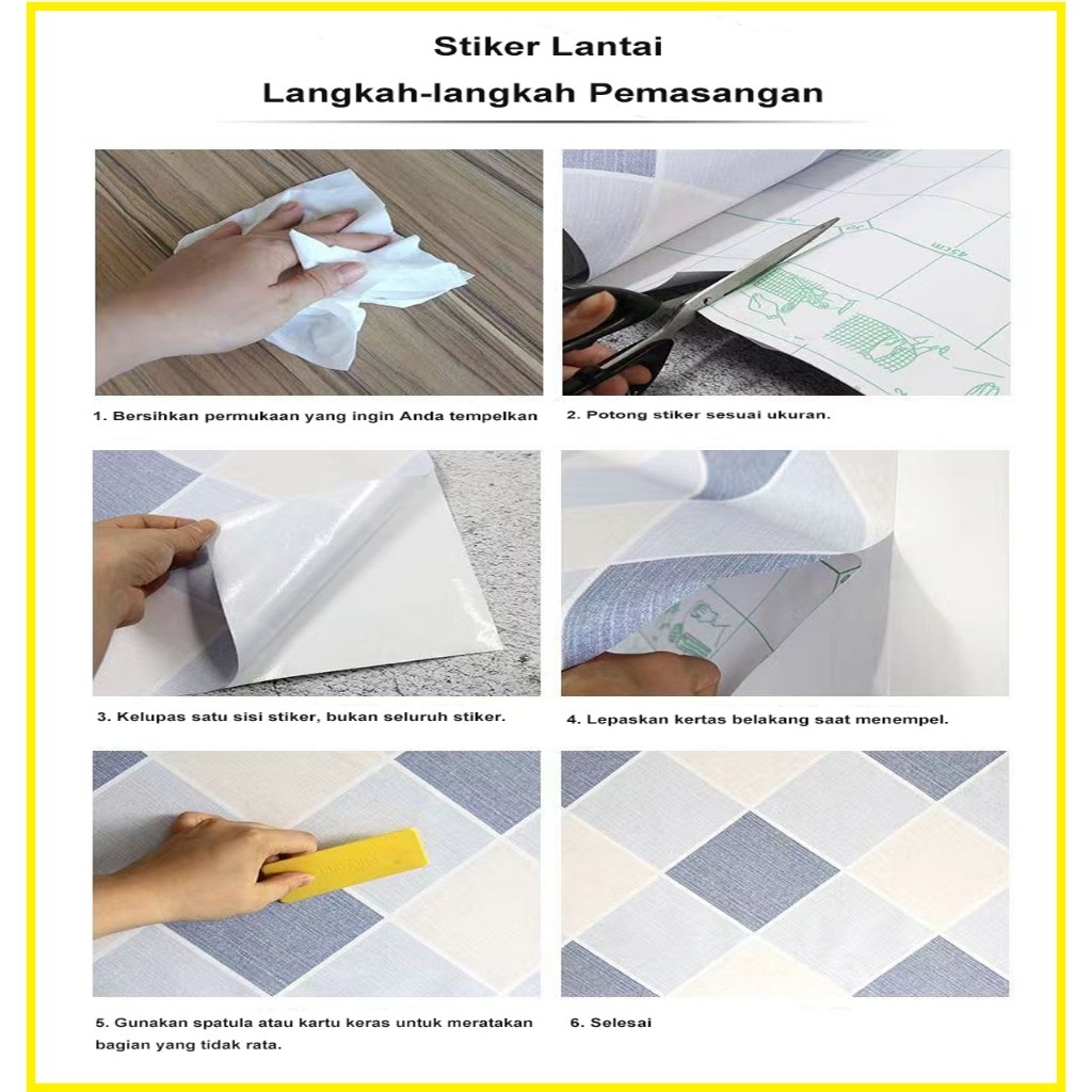 Finacel1 Stiker Kamar Mandi Anti Air Diri 2 Mete Stiker Lantai Kamar Mandi Anti-Slip Wallpaper