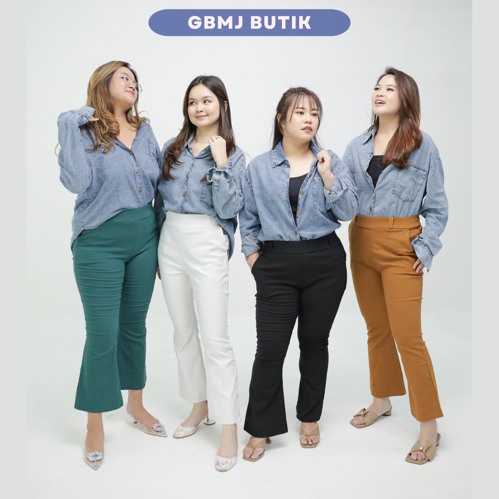 Pola Mewah () Gbmj Butik Celana Panjang Kulot Wanita Cutbray Caitlin Standar Jumbo Bigsize