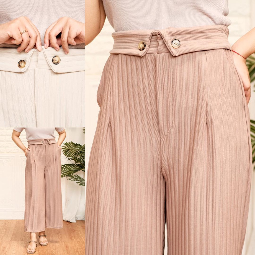 Pola Mewah Celana Kulot Peony Kulot Pants Wanita Premium