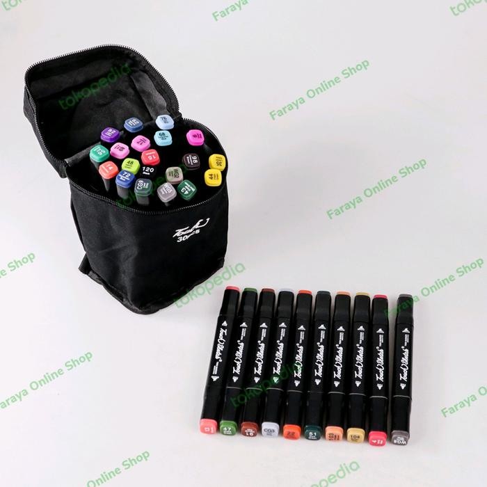 

Uta - Spidol Dua Sisi Dual Side Fine Art Brush Art Marker Set 30 Warna