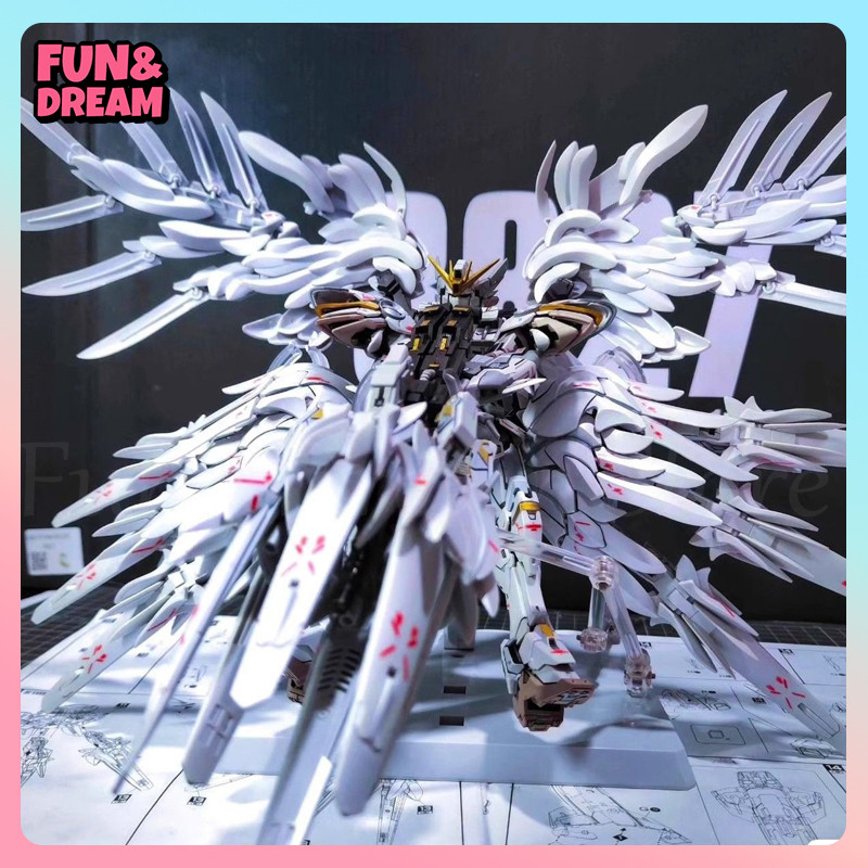 Daban 8827 Mg 1/100 Wing Fighter Zero Ew Snow White Action Figure Xxxg-00W0 Assembly Children Toys
