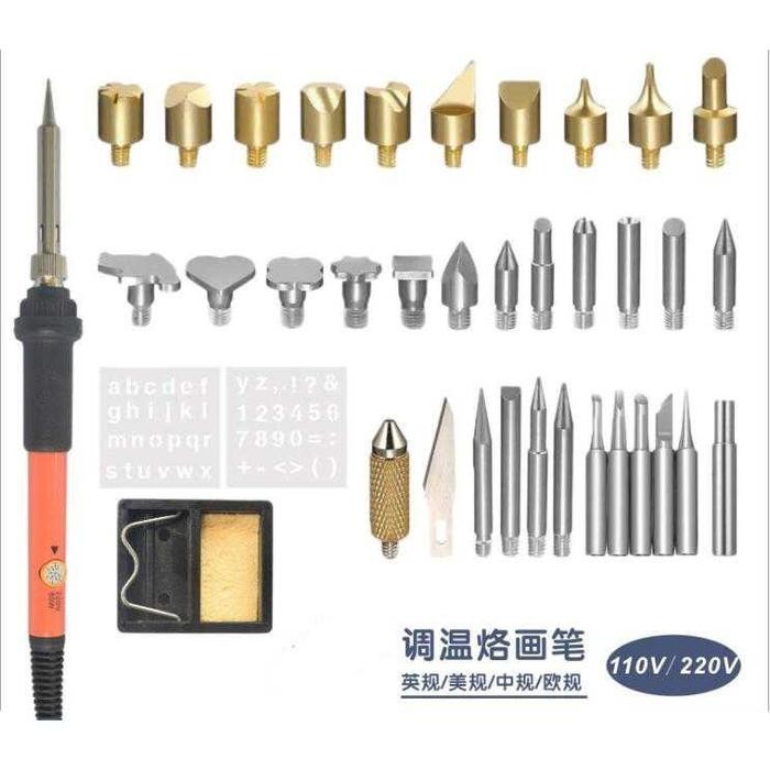 

Super Murah DGKS Solder Alat Lukis Wood Burning Pen Pyrography 37 Set - A59276