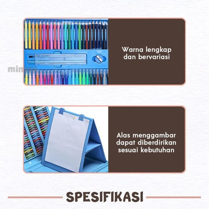 

Alat Lukis mewarnai Crayon Anak painting coloring Set Lengkap 208 Pcs