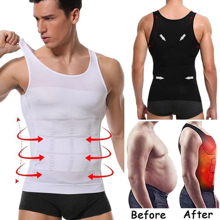 BELANJA SLIM N LIFT BODY SHAPER FOR MEN SINGLET KAOS BAJU PELANGSING PRIA QWD