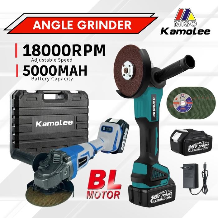 Terlaris Kamolee-Mesin Gerinda-Cordless Angle Grinder Tanpa Kabel-Dga404/Dga504
