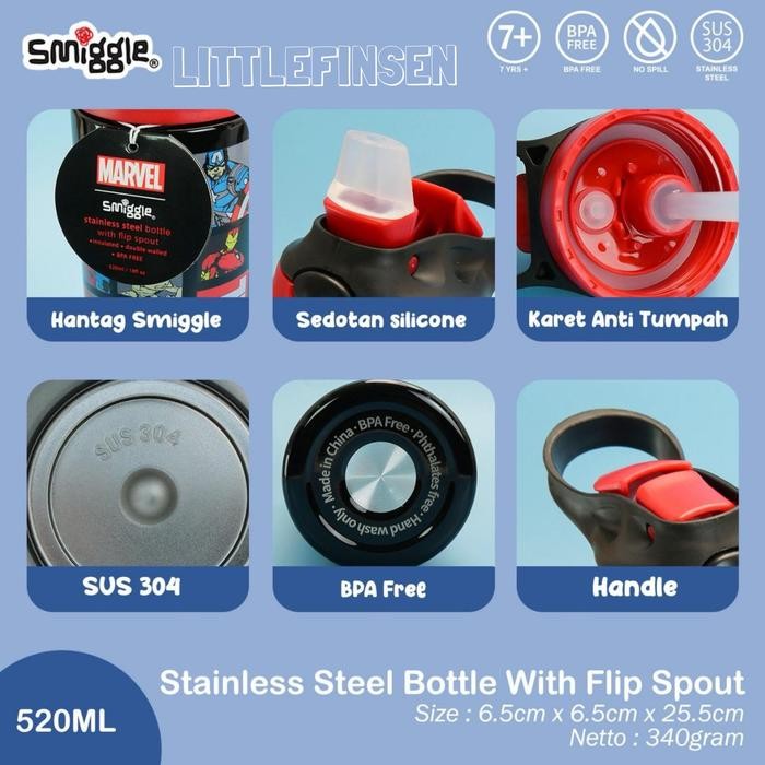 Botol minum stainless minecraft spiderman marvel ariel/botol minum stainless smiggle minecraft/botol