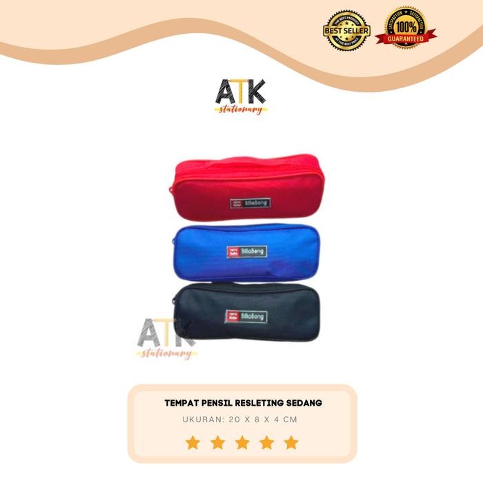 

Tempat Pensil/ Kotak Pensil Resleting Kain Premium Ukuran Sedang atk