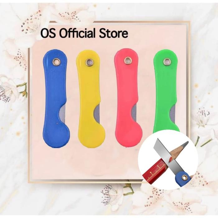 

OS CUTTER LIPAT MINI PISAU KECIL POTONG KERTAS ATK WARNA WARNI