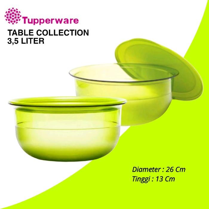 

TUPPERWARE TABLE COLLECTION 3.5 LT - WADAH MAKANAN DAN MINUMAN HIJAU TRANSPARAN
