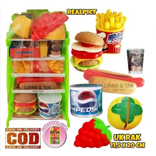 

( BISA COD ) PROMO Mainan Anak Rak Klasik / Mainan Anak Rak Makanan Dan Minuman Fast Food + Buah