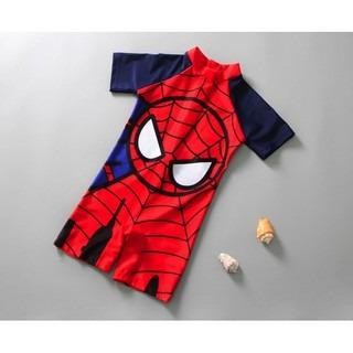 Baju Renang Anak Bayi Baby Laki / Cowok Lengan Pendek Swimsuit Spiderman Wetsuit Jumpsuit