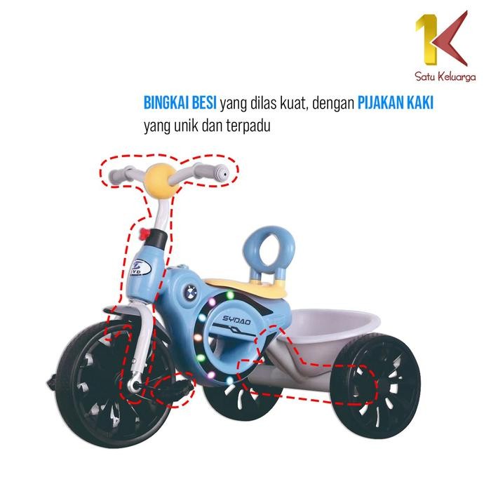 [COD] SK M190 Sepeda Anak Roda 3 Speda Roda Tiga Menyenangkan Sepedah Anak Roda 3 Mini Anak