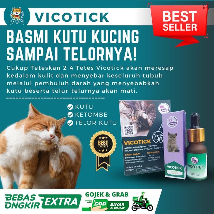 obat anti kutu kucing tetes vicotick basmi kutu kitten ampuh aman