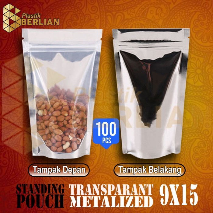 Standing Pouch Transmetz Alumunium Foil Klip 150 Silver 9x15 isi 100 WE