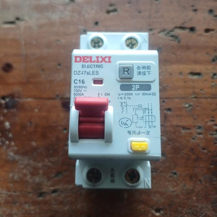 ELCB RCCB 2pole 16A ELCB 2pole ( 1p +N) 16A 30mA DELIXI