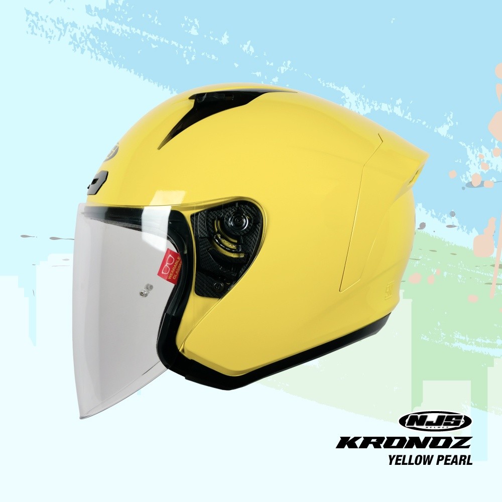 NJS KRONOZ Yellow Pearl - Helm Half Face NJS Kronoz Kronoz Polos Kronoz NJS Helm Polos NJS Polos SNI
