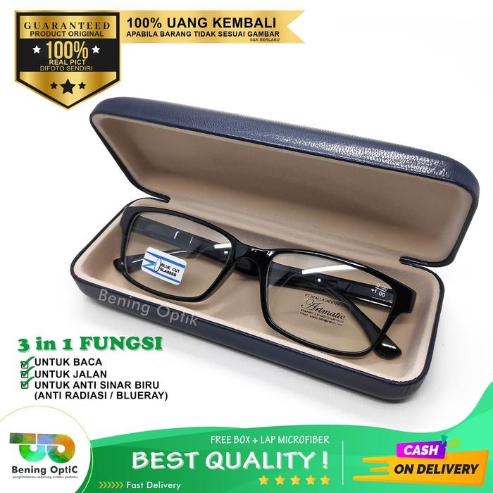 kacamata PLUS 3 in 1, DOUBLE FOKUS,untuk Baca Jalan Anti Radiasi4