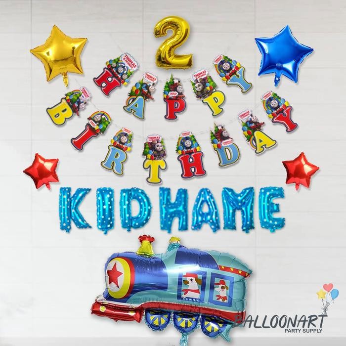Sale Terbatas Thomas Simple Dekorasi Set/Dekorasi Ulang Tahun Anak/Balon Foil Train/Kereta/Ultah