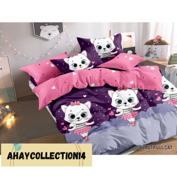 Bed Cover & Sprei motif Karakter Kucing Selimut ukuran 180x200/160x200