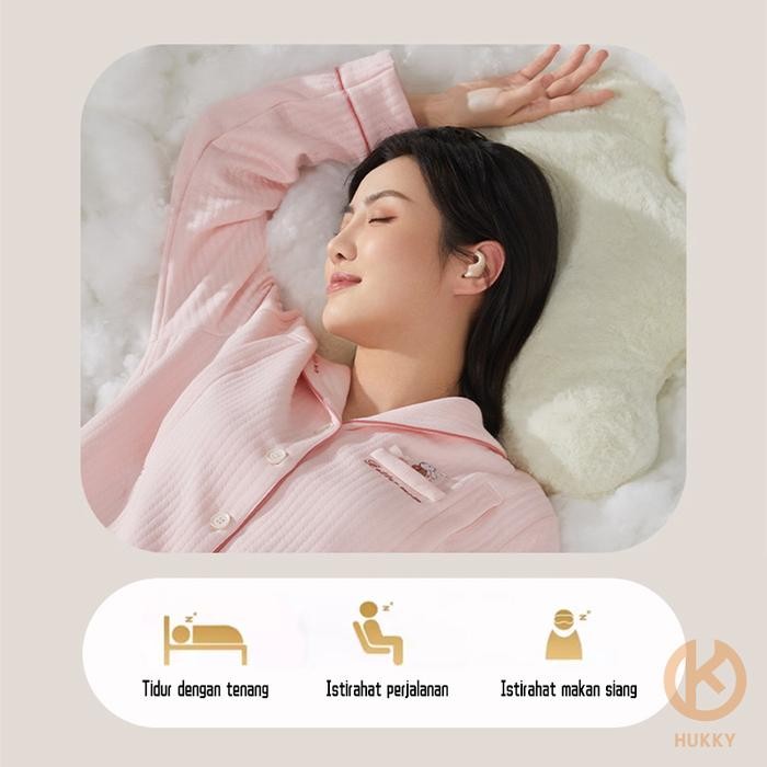 HUKKY ZR3 HEADSET BLUETOOTH EARPHONES TWS SLEEPBUDS MINI INVISIABLE - PONSEL BASS MICROPHONE, NOISE